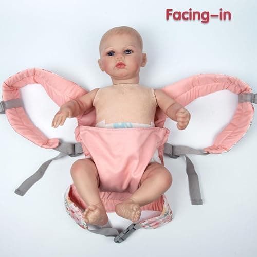 Reborn Baby Doll Carrier Realistic Newborn Baby Dolls Carrier for Little Girls Pink Lightweight Easy Worn thumbnail 5