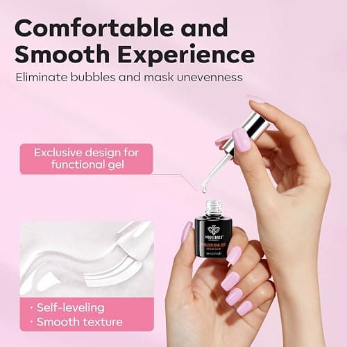 modelones Builder Nail Gel, 2 Pcs Clear and Baby Pink Builder Nail Polish, 8-in-One Rubber Base Gel Polish Pastel Pink Color Strengthener Apex Building Thickening Extension LED Lamp Cured 10ml | Nail Polish, 8-in-One Rubber Base Gel Polish Pastel Pink Color Strengthener Apex Building Extension LED Lamp Cured 10ml thumbnail 7