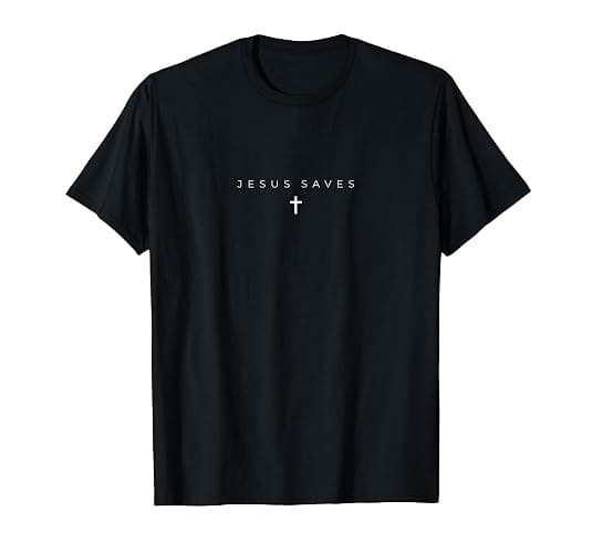 Jesus Saves Cross Subtle Christian Minimal Religious Faith T-Shirt - Image 1