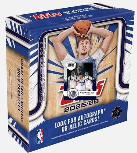 NEW 2025-26 Basketball Card MEGA Box w/224 Cards, Bonus Custom Cooper Flagg Card Sized Print - Image 1