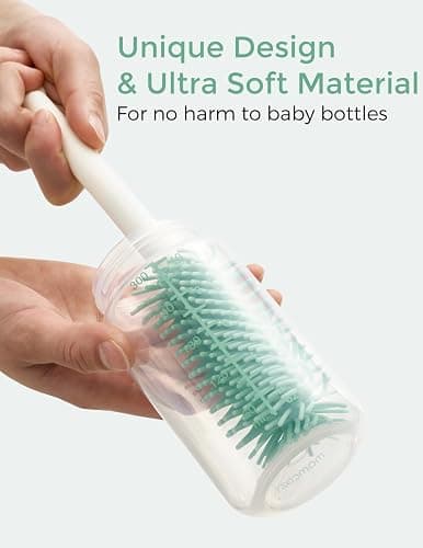 Momcozy Bottle Brush Set - Baby Bottle Cleaner Kit with Silicone Brush, Nipple Brush, Straw Brush, Soap Dispenser, Drying Rack - 7 in 1 Bottle Cleaning Tool for Home and Travel, Green thumbnail 5