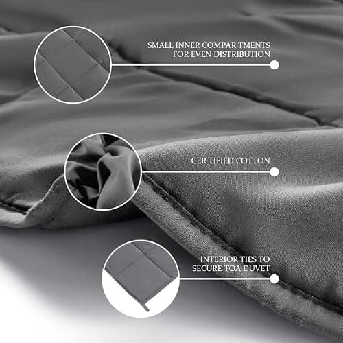 CYMULA Weighted Blanket for Adults (15lbs 60"x80" Queen Size) - Cooling Breathable Heavy Blankets for Summer Winter - Ultra Microfiber Soft Comfort Throw with Glass Beads - Gifts for Men/Women thumbnail 4