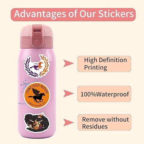 Percy Jackson Stickers for Kids, 50PCS Movie Stickers,Hot Cartoon Anime Vinyl Sticker for Water Bottle Laptop Phone Scrapbooking Journaling for Adults Teens for Party Supply Favor (Percy) thumbnail 8