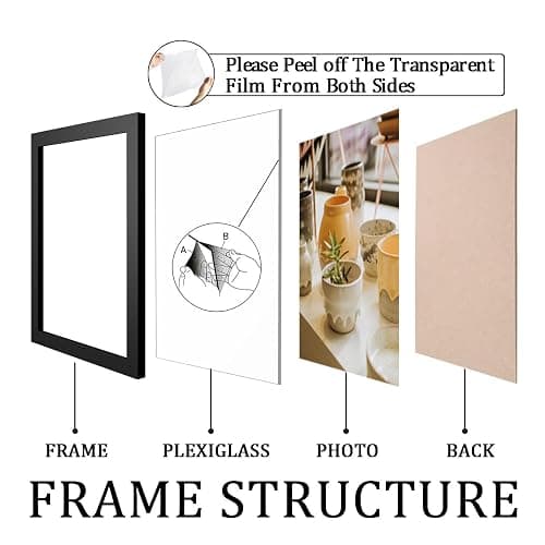 KTKDE A1 Black Modern Picture or Poster Frame 3 Pack,23.4x33 Poster Frame Black Woodgrain, Vertical & Horizontal Wall Hanging Large Picture Frame for Photos, Posters & Art Prints thumbnail 6