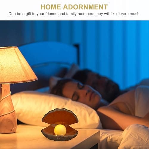 IMIKEYA Shell Pearl Night Light: LED Pearl Lamp for Kids Room, Bedroom, Living Room Home Decor (Pink) thumbnail 6