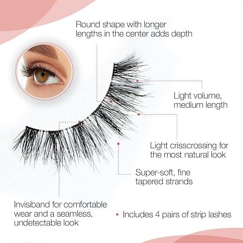 Ardell Naked Lashes 420 – Lightweight Natural Strip Lashes with Invisiband, Reusable False Eyelashes, Multipack, 4 Pair, 1 Pack thumbnail 4