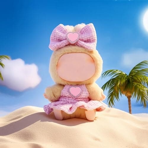 Doll Clothes, Luxury Chic Style Set for 5.91"-6.69" Dolls, Premium Fashion Doll Outfit with Accessories, Pink Dresses + Plaid Bow, Just Clothes thumbnail 2