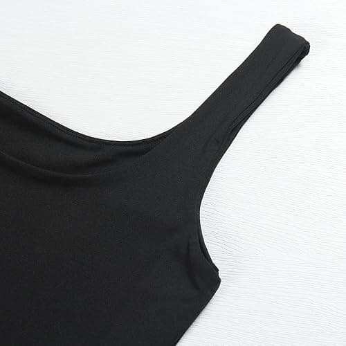 Artfish Women's Sleeveless Strappy Tank Square Neck Double Layer Workout Fitness Casual Basic Crop Tops thumbnail 3