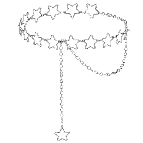 ElevateTech Women Star Waist Chain Metal Belly Chain Belt Adjustable Plus Size Chain Body Cute Decorative Accessories Suitable Formal Wear Jeans Dresses Casual Pants Girls Gifts (Gold) - Image 1