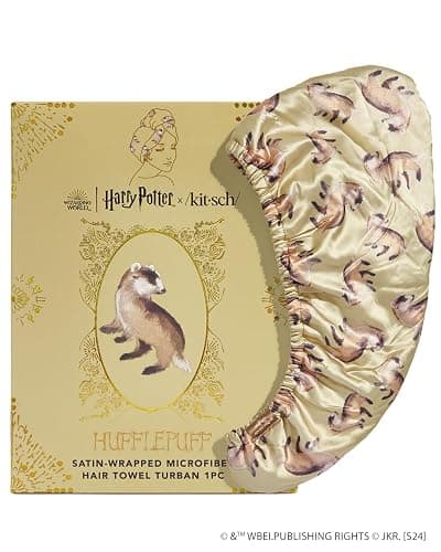 Kitsch Harry Potter x Satin Microfiber Hair Towel Wrap for Women - Super Absorbent, Quick Dry, Anti-Frizz, for Long & Short Hairs, Turbans for Women, Hair Wrap - Hufflepuff thumbnail 9
