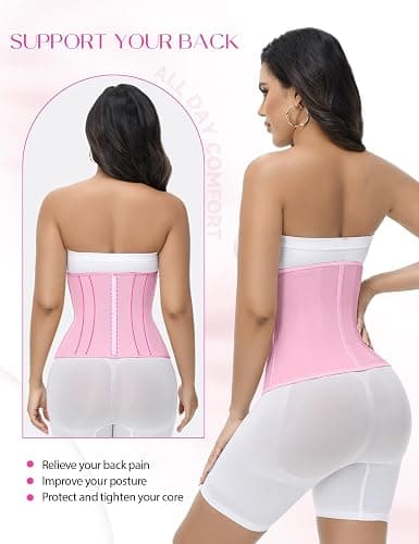 SHAPSHE Waist Trainer for Women Tummy Control Workout Waist Cincher Corset Shapewear Postpartum Body Shaper with Zipper Hook thumbnail 6
