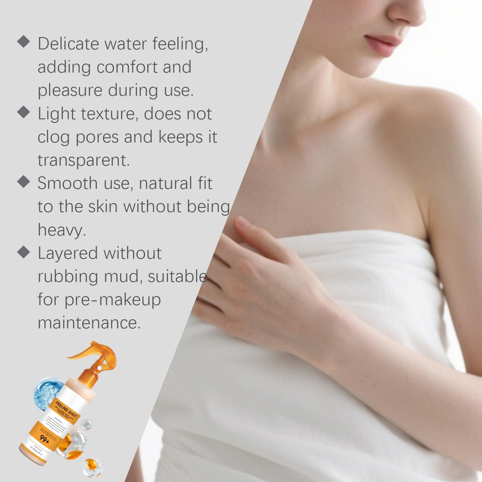 Peel Shot Keratin Care Kojic Acid Turmeric Spray, Body Peel Shot Turmeric Spray,Exfoliating Peeling Solution, Hydrating Formula for Smoother,Brighter Skin thumbnail 5