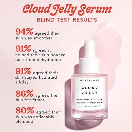 HERBIVORE Cloud Jelly Plumping Hydration Face Serum – Vegan Collagen + Tremella Mushroom + Strawberry Extract, Plant-based, Vegan, Cruelty-free, 30mL / 1 oz thumbnail 4
