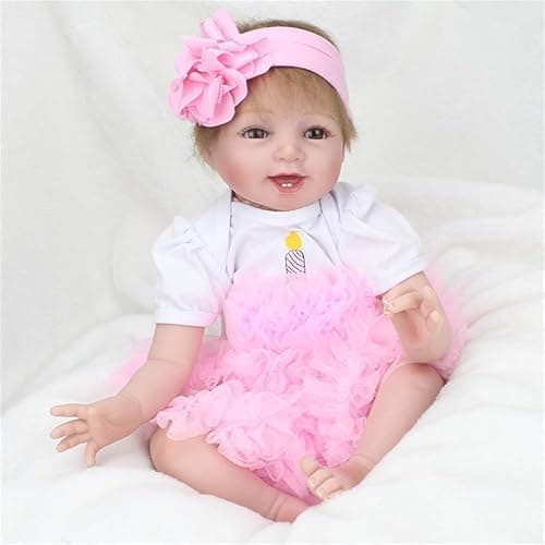 Pink Crown Reborn Baby Dolls Clothes for 20-23 Inch Pure Handmade 2 Pieces Reborn Doll Baby Girl Clothing Set thumbnail 3