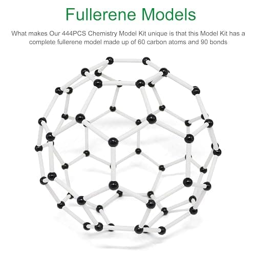 RELIANCER Molecular Model Kit,444PCS Organic Molecular Chemistry Set w/C60,Atoms,Bonds,Molecular Structures Building Kit for Chemistry Learning,STEM Science Kits for Teachers,Students,Young Scientists thumbnail 4