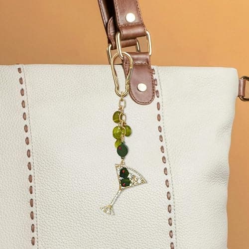 Madison Tyler Western Cowboy Boots Cherry Bow Bubble Tea Strawberry Cute Keychain | Bag Charms for Handbags Purse Charms - Martini Olives thumbnail 5