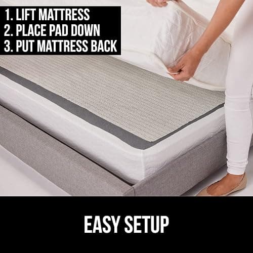 GORILLA GRIP Non Slip Mattress Gripper, Prevents Mattresses from Sliding and Holds Bed in Place, Pad Grips Beds, Sofa, Couch, Chair Cushions and Helps Keep Topper from Slipping, Easy Trim Pads, Queen thumbnail 4