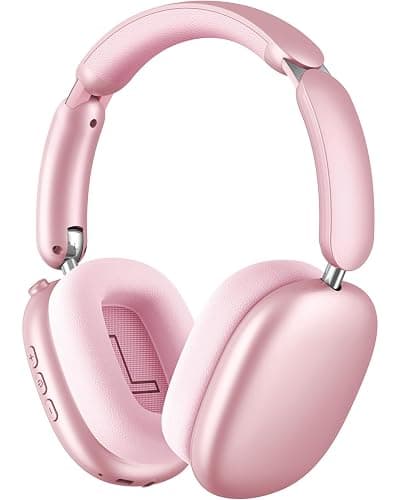 Wentronic Y02 Active Noise Cancelling Headphones,60H Battery,5 EQ Music Modes,Hi-Res Audio,Deep Bass,Foldable Wireless Over Ear Bluetooth 5.4 Headset,Breathable Leather Earpads (Pink) - Image 1