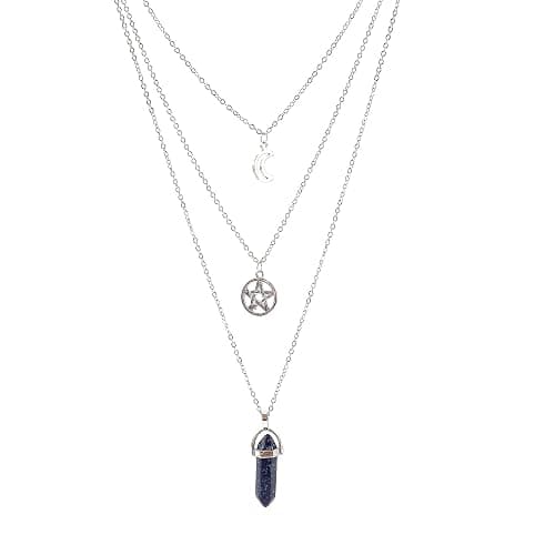 YUNCHONGuk Moon Pentagram Necklace Gothic Necklace for Women Multilayer Healing Crystal Necklaces for Women Girl Valentine's Day Mothers Day Gifts thumbnail 2