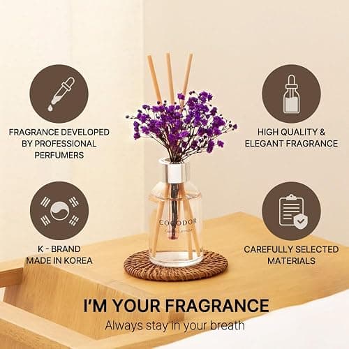 COCODOR Flower Reed Diffuser Set / 3.4oz / Flower Garden/Scent Diffuser with Sticks Home Fragrance Reed Diffuser for Bathroom Shelf Decor - Flower Garden - Flower/3.4Ounce thumbnail 3