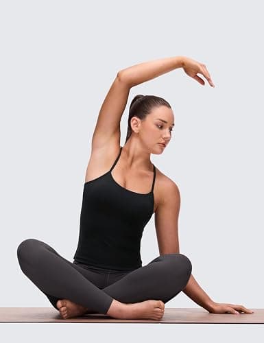 CRZ YOGA Butterluxe Y Back Tank Tops | Built in Bra, Light Support, Removable Pads, Yoga, Extremely Soft, Scoop Neck, Spaghetti Straps, for Women thumbnail 3