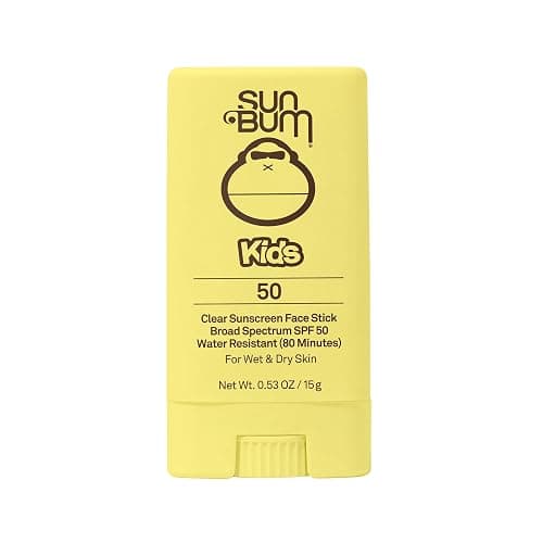 Sun Bum Kids SPF 50 Clear Face Stick Sunscreen - Wet or Dry Skin Application Broad Spectrum Sunscreen with Vitamin E - Hawaii Act 104 Compliant (Without Octinoxate & Oxybenzone) - Travel Size 0.53 oz - Image 1