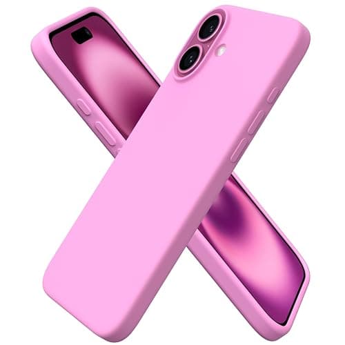 ORNARTO Compatible with iPhone 16 Plus Case 6.7, Slim Liquid Silicone 3 Layers Full Covered Soft Gel Rubber Phone Case Protective Cover 6.7 Inch, Cherry Blossom - Image 1