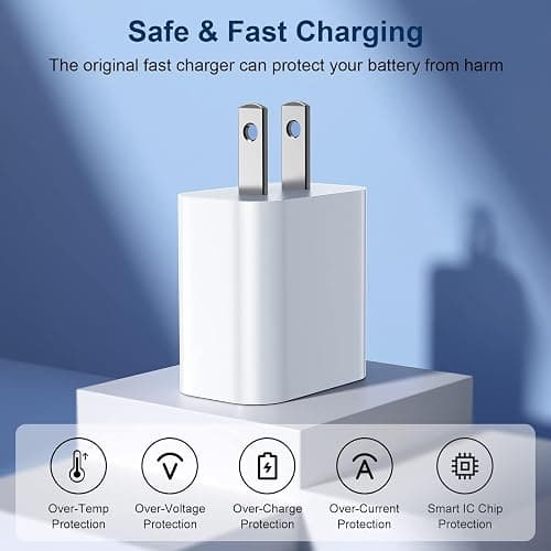 GREPHONE iPhone Charger Fast Charging,20W PD USB C Wall Charger 4 Pack with 6FT Fast Charging Cable - Fast Charger for iPhone 14/14 Pro Max/13/13 Pro/12/12 Pro/11/11 Pro/XS, iPad - 6ft - White - 4 thumbnail 3