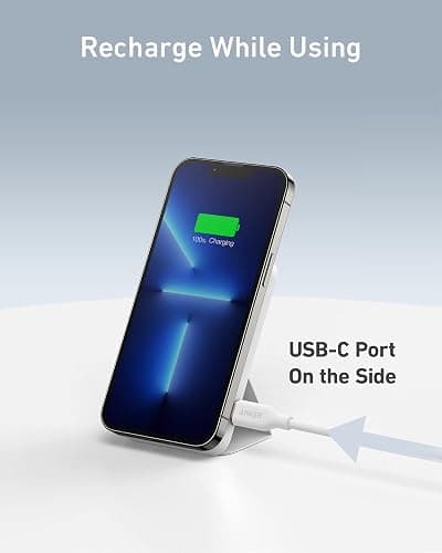 Anker 622 Magnetic Battery (MagGo), 5,000mAh Foldable Magnetic Wireless Portable Charger with Stand and USB-C Port (On The Side), Magsafe-Compatible for iPhone 16/15/14/13 Series thumbnail 6