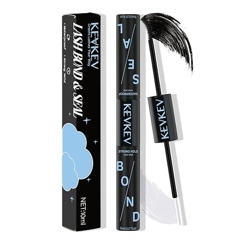 KevKev Lash Bond and Seal Lash Glue for Eyelash Extensions Lash Clusters Strong Hold Long Lasting 48-72 Hours Glue Individual Lash Glue Lash Bond and Seal Waterproof (5ml+5ml, Black Bond and Seal) - Image 1