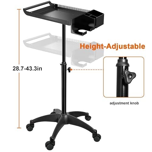 Hairstylist Rolling Cart, Salon Tray Cart on Wheels, Salon Trolley Braiding Hair Rack,Coloring Tray with Holder, Rolling Tool Trolley Hairstylist Station Organizer thumbnail 4