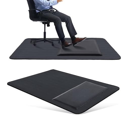 Nuanchu 2 Pcs Large Hard Floor Chair Mat and Anti Fatigue Mat Set Desk Rug for Rolling Chair on Hardwood Non Slip Anti Fatigue Rug for Standing Work Office Kitchen (47 x 35 Inches,29 x 17 Inches) - Image 1