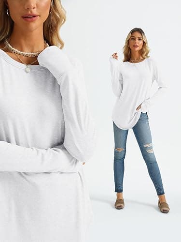 AUTOMET Womens Long Sleeve Shirts Crew Neck Casual Tshirts Fall Fashion Tops Loose Fit Lightweight Y2k Outfits Clothes thumbnail 5