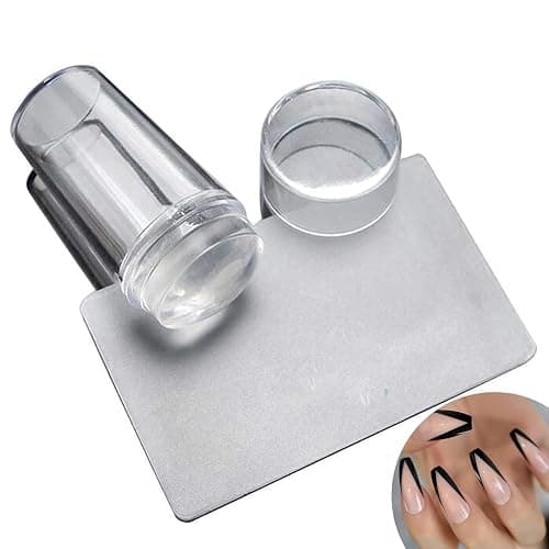 Jelly Silicone Nail Art Stamper Scraper with Cap Transparent Stamping Polish Transfer Templates Tools Manicure,Clear Silicone French Tip Nail Stamp - Image 1