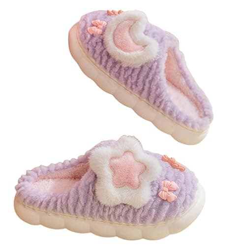 CZQAGCL Cute Women's Star Plush Slippers - Warm Indoor & Outdoor Slippers - Image 1