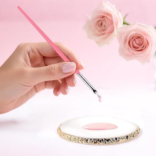 CHEMAILON 25 Piece Nail Art Tools, Nail Brush Set,Palette, Stand & 2-way Acrylic Silicone Engraving Pen Dotting Pen Tools,For Nail Art DIY Home thumbnail 6