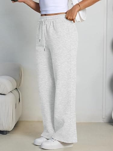 Trendy Queen Womens Wide Leg Fleece Lined Sweatpants Winter Baggy Lounge Travel Pants Fashion Outfits 2025 Joggers Clothes thumbnail 3