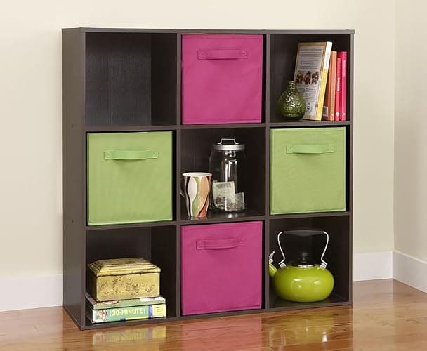ClosetMaid 9 Cube Laminated Wood Stackable Open Bookcase Display Shelf Organizer for Household, Living Rooms, and Studies, Espresso thumbnail 4