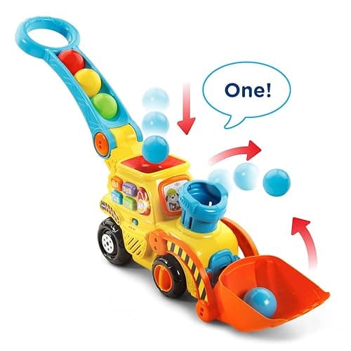 VTech Pop-a-Balls Push & Pop Bulldozer - Yellow - Bulldozer thumbnail 2