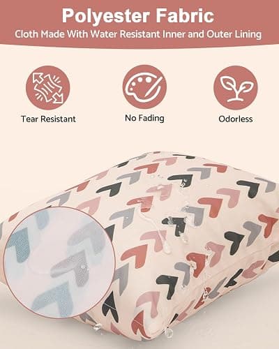 ALVABABY 3 Pack Wet Dry Bags for Cloth Diapers, Swimsuits & Gym Clothes, Waterproof Reusable Baby Diaper Bag with 2-Zippered Compartments, Hanging Strap, Machine Washable, Small/Medium/Large for Dayca thumbnail 5