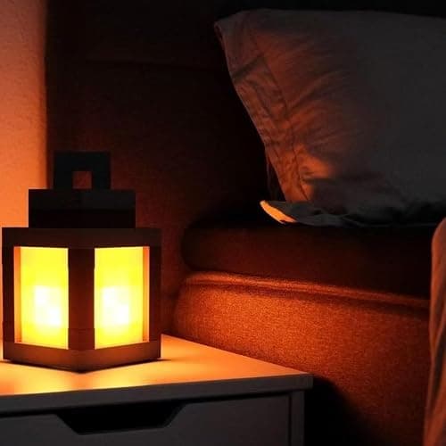Neioaas Pixelated Lantern Night Lamp - 16 Color Changing Hanging Lantern Lamp, Rechargeable LED Wall and Table Decoration for Boys, Girls, and Adults, Playroom and Bedroom Decoration thumbnail 8
