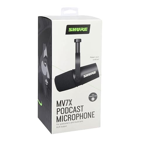 Shure MV7X XLR Podcast Microphone pour le Podcasting, l'enregistrement, la Diffusion en Direct et les Jeux, Sortie Casque Intégrée, XLR, Technologie d'isolation de la Voix - Noir thumbnail 11