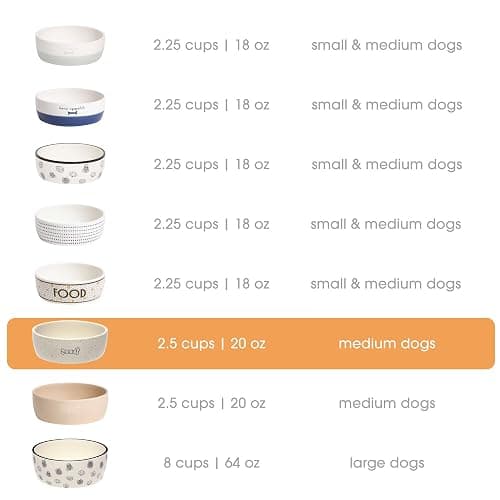 Pearhead Ceramic Dog Bowl – “Woof” Speckled Pet Food & Water Dish, Durable Stoneware, Non-Slip Heavy Base, 20 oz, Medium thumbnail 3
