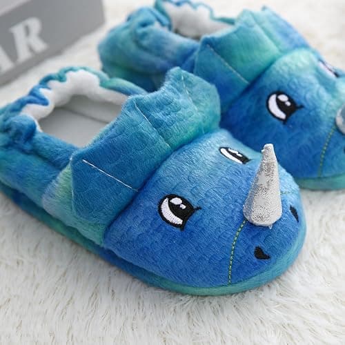 Toddler Boys Slippers Cartoon Cute Animals Plush Warm Home Shoes thumbnail 5