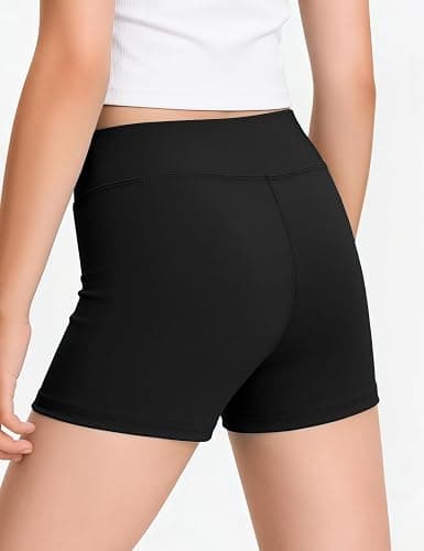 HASMES 3 Pack Girls Athletic Shorts Biker Dance Gymnastics Spandex Yoga Running Shorts for Kids 5-14 Years thumbnail 4