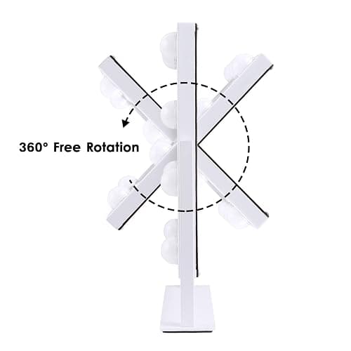 BWLLNI Lighted Makeup Mirror Hollywood Mirror Vanity Mirror with Lights, Touch Control Design 3 Colors Dimable LED Bulbs, Detachable 10X Magnification, 360°Rotation, (White) 12" L x 14" W thumbnail 6