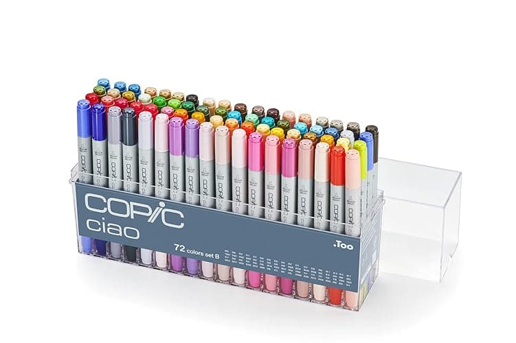 Copic Ciao, Alcohol Markers, 72 Colors, Dual Brush Tip Art Markers for Artists & Creators, Permanent Blendable Sketch Markers for Coloring Drawing & Illustration Art - Set B - Image 1