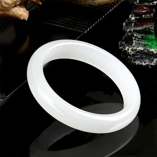 Landical 2.4'' Natural Jade Bracelet for Women Jade Bangle Bracelets with Box Good Luck Bangle Valentine Jewelry Gift thumbnail 4