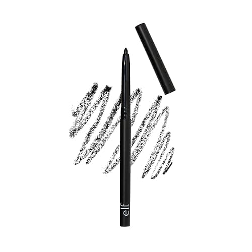 e.l.f. No Budge Retractable Eyeliner, Creamy, Ultra-Pigmented & Waterproof, Creates Bold & Defined Lines, Vegan & Cruelty-Free, Black 0.006 Oz - Black - 1 Count (Pack of 1)