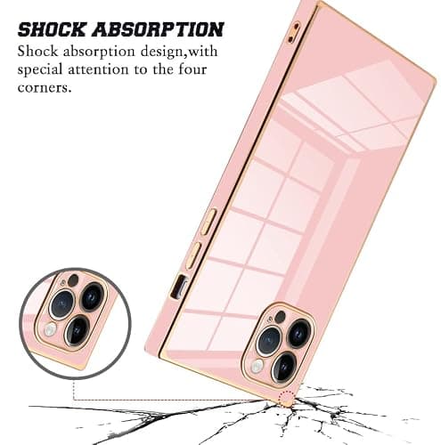 KANGHAR Case Compatible with iPhone 14 Pro Luxury Cute Plating Design Case Full-Body Anti-Scratch Shockproof Bumper Protective Cover for iPhone 14 Pro Pink thumbnail 7